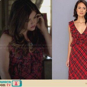 NEVER WORN Pretty Little Liars dress Free People Venetia Plaid Ruffle Maxi Dress